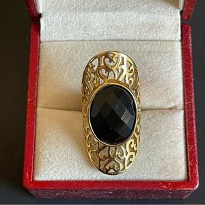 Vintage Gold and Black statement Ring